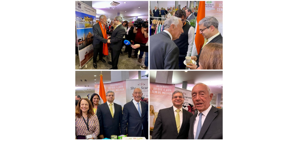 Hon’ble President of Portugal H.E. Marcelo Rebelo de Sousa visited India Stall in the International Diplomatic Bazaar