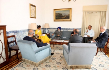 The Honourable Speaker of the Legislative Assembly of the state of Punjab, Dr. Charnjit Singh Atwal, meets Dr. Francisco Duarte Lopes, Director General for Foreign Policy, Ministry of Foreign Affairs