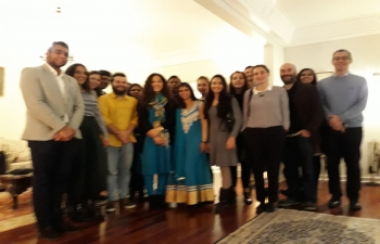 Ambassador of India Mrs K.Nandini Singla hosted a reception for students of Indian Study Centre of University of Lisbon on December 13, 2017 at India House. Students shared their experience of learning Hindi language at Indian Study Centre along with some useful suggestions for making the Hindi learning course more attractive and effective.