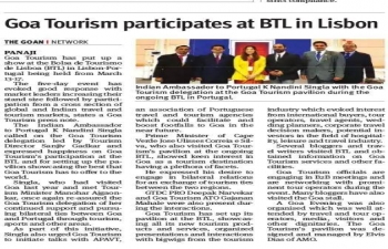 Participation of Goa Tourism Department in BTL Travel Market 2019 in Lisbon