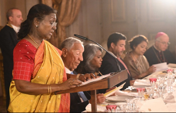President Droupadi Murmu attended a State Banquet hosted in her honour by President Marcelo Rebelo de Sousa of Portugal at the historic Palácio da Ajuda in Lisbon.